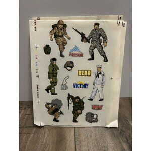 Vintage Sandylion Military Rare Maxi Scrapbook Stickers, 8 Sheets